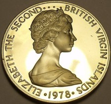 Rare Proof British Virgin Islands 1978 25 Cents~Mangrove Cuckoo~7,059 Minted~F/S