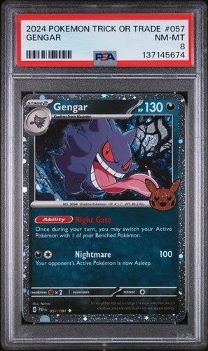 2024 POKEMON TRICK OR TRADE #057 GENGAR PSA 8