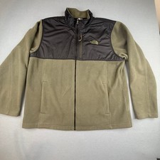 The North Face Fleece Jacket Mens XL Green Black Full Zip Denali Style Overlay