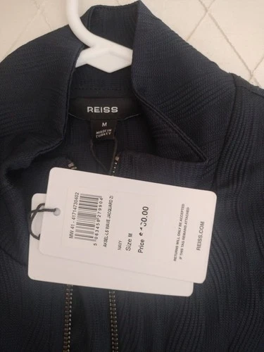 Reiss Men's AkselWave-Jacquard Zip-Through Jacket Navy Medium - NWT - RN114836 image 13