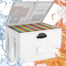 Fireproof Document Box File Organizer - Waterproof Locking Filing Portable St...