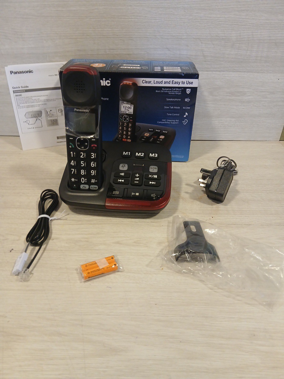 PANASONIC KX-TGM420 DECT Cordless Phone - Black - BOX DAMAGE