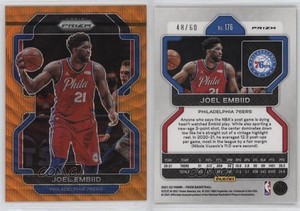 2021-22 Panini Prizm Orange Wave Prizm /60 Joel Embiid #176