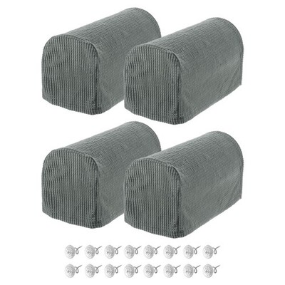 Stretch Armrest Cover Armchair Slipcover for Sofa Couch Light Gray 4Pcs