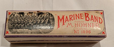 Vintage M Hohner Marine Band C Harmonica in Box No 1896 Germany