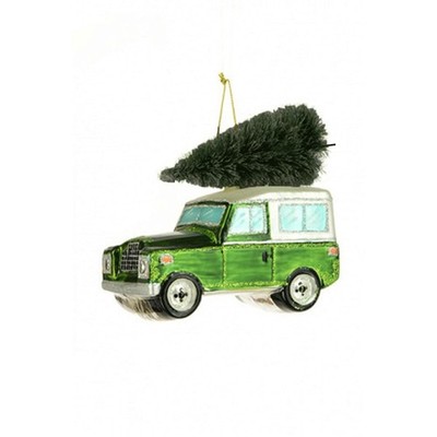 Classic Ninety Offroader mit Weihnachtsbaum, Hängeornament, Grün, 12 cm