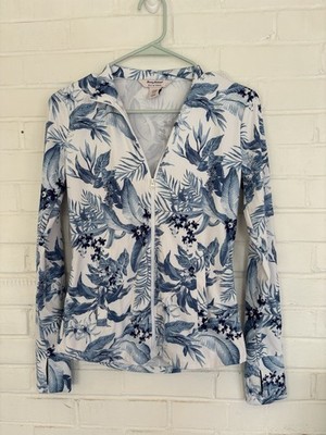 Tommy Bahama Golf & Tennis Tabu Jungle Print Full Zip Long Sleeve Women s Sz XS