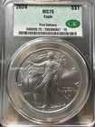 2024 1 oz Silver Eagle CAC MS 70 First Delivery