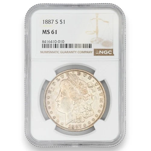 1887-S $1 MORGAN DOLLAR US MINT COLLECTIBLE COIN 90% SILVER NGC CERTIFIED MS61