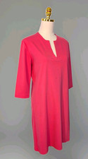 Grace Chuang NY M 3/4 Sleeve Watermelon Pink V-neck Jersey Knit Dress