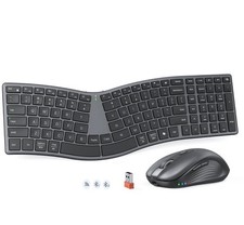 MEETION Ergonomic Keyboard and Mouse Wireless, Split S-Curve Design, 2.4G