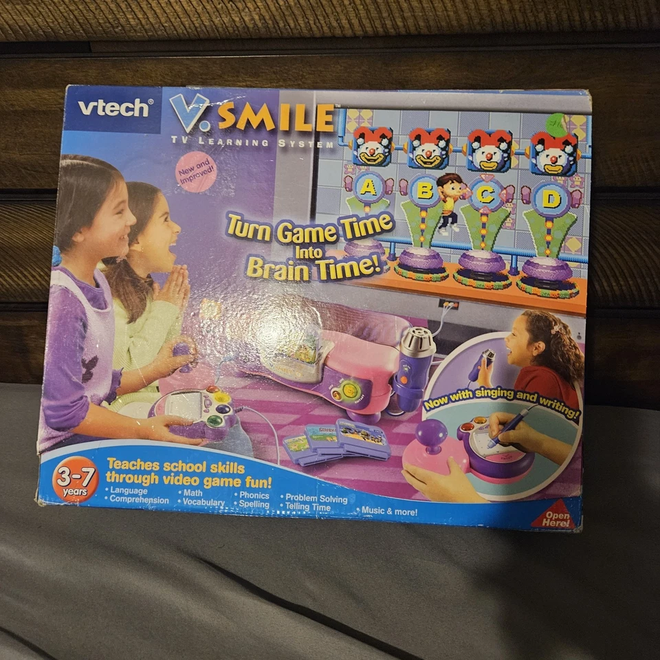V.Smile Vtech Pink TV Learning System Console No Controllers 5 Games With Box - Image 3 of 4