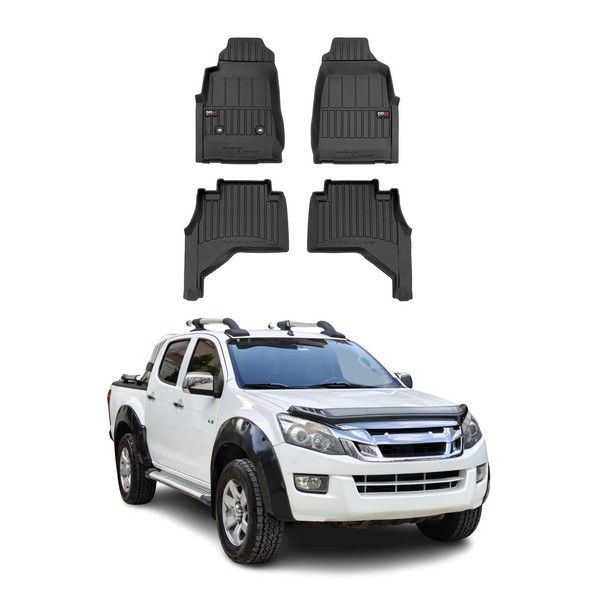 Omac Gummi FußMatten FüR Isuzu D-Max 2011-2019 Premium TPE Automatten Schwarz 4X-image