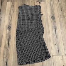 Porto SF Pinstriped Draped Knee Length Dress Size 3 Large Lagenlook Black White