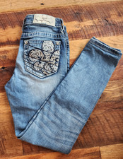 Miss Me Blue Jeans Size 24 Standard Waist Skinny Jeans Inseam 31 Bling Pockets
