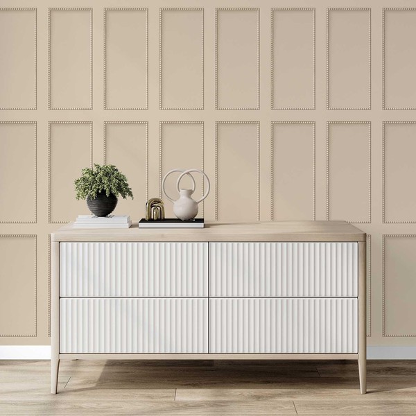 Beige Beading Effekt Panel Tapete FD44164 Fine Decor Realistisches 3D-Panelling-image