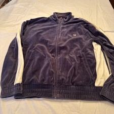 Fila Men's Velour Navy Blue Tracksuit Size S