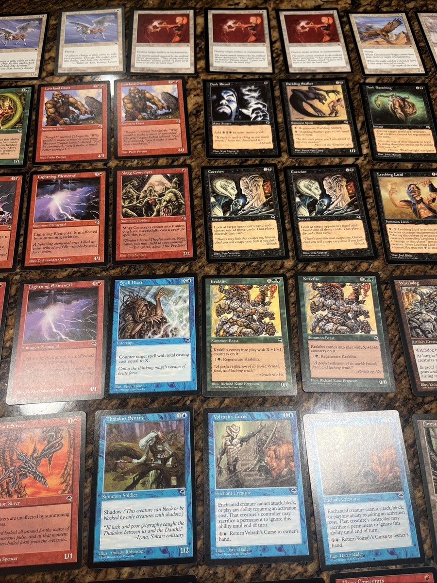 Magic The Gathering 1997 The Rath Cycle Tempest 123 game cards