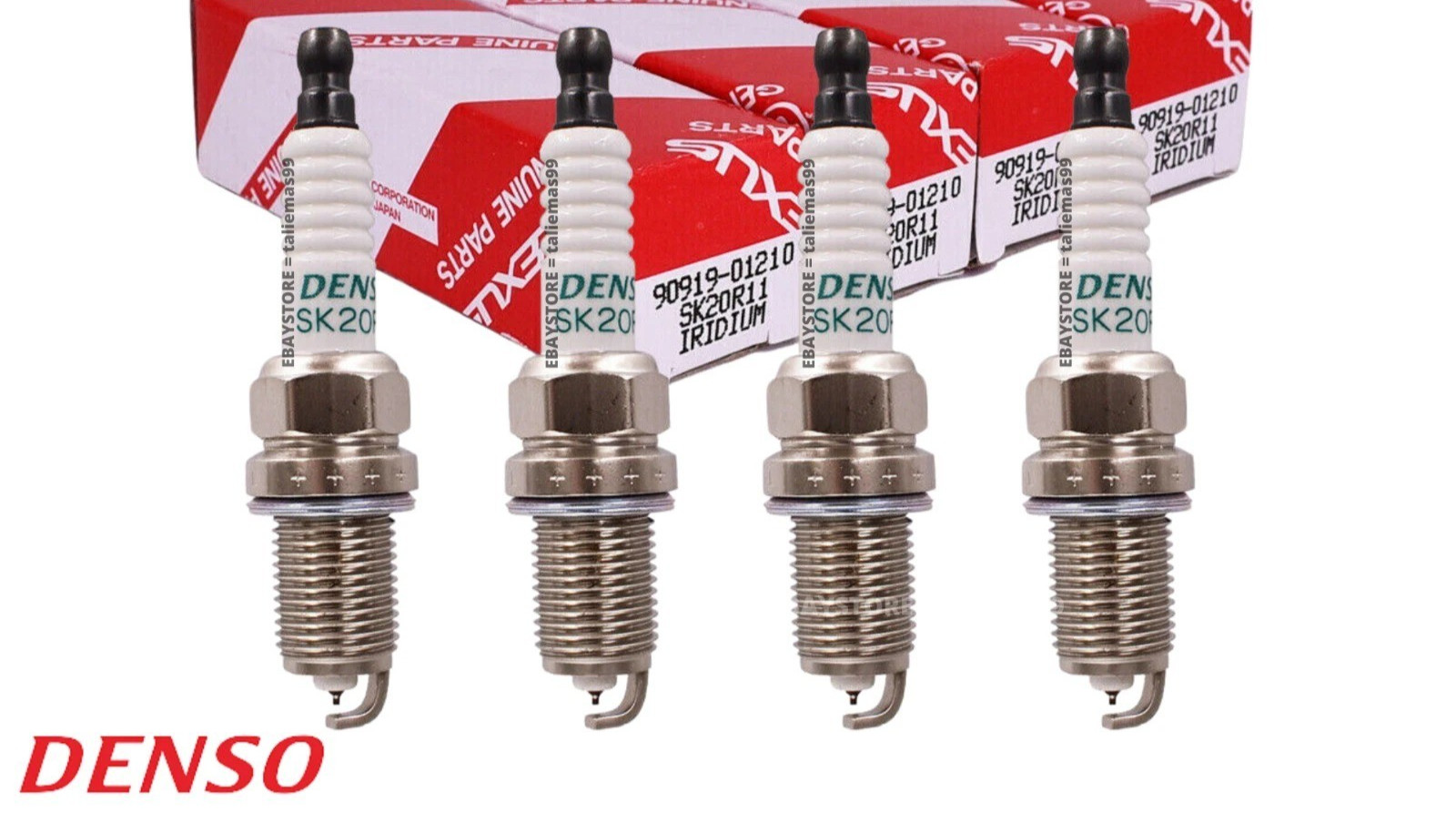 4PCS Genuine DENSO Iridium Spark Plugs OEM 90919-01210 SK20R11 3297 Toyota