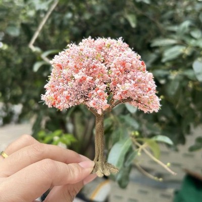 10cm Miniature Cherry Blossom Tree Model Sand Table Forest Scene 2pcs DIY Craft