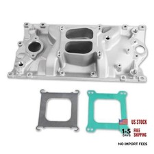 Silver Vortec Intake Manifold For A-2007 Dual Planes 2716 52007 Gen1 Sbc 350 V8