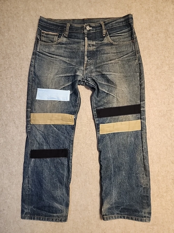 vtg Levis 501xx Jeans Men 34x28 Blue Big E redline LVC Selvedge Patch work - Image 2 of 4