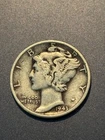 1943  Mercury Silver Dime USA Coin
