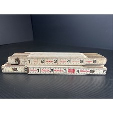 Lot Of 2 Lufkin 646 Red End 6 FT Modular Spacing Rule Folding  460 6 Ft Folding