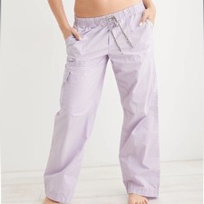 Aerie Baggy Cargo Skater Wide Leg Pants in Violet Flurry Size Small