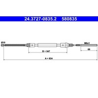 Seilzug Feststellbremse ATE 24.3727-0835.2 FüR Peugeot 406 Break