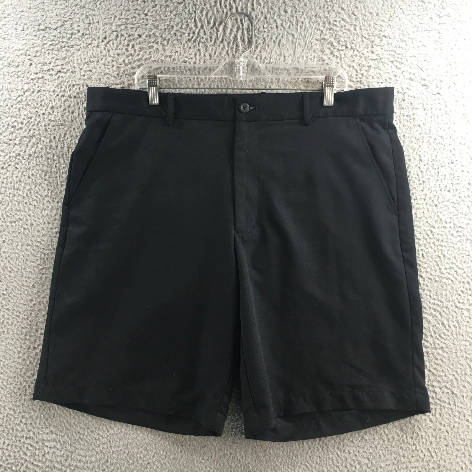 Greg Norman For Tasso Elba Chino Short Mens 38 Black Polyester High Rise Zip Fly