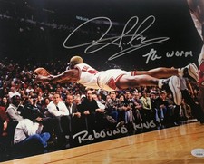 Dennis Rodman Signed Photo 11x14 METALLIC Pistons Bulls Worm Autograph HOF JSA