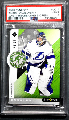 2023 Synergy CG17 Andrei Vasilevskiy Cast for Greatness Green /50 PSA 9 Tampa