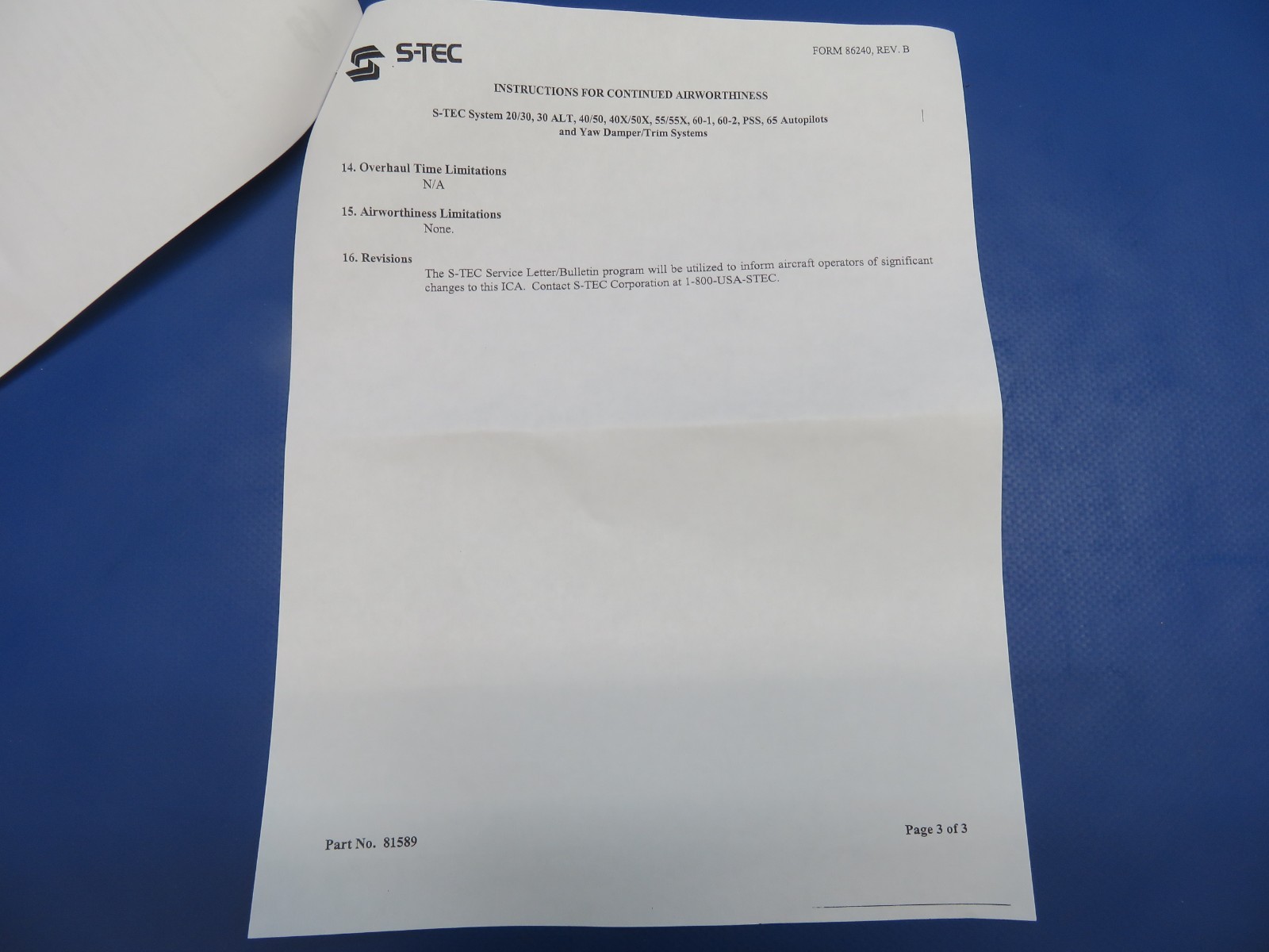 S-Tec Autopilot Computer 28V w/ Connector P/N 01261-1-28 WARRANTY (1125-1729)