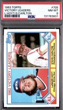 1983 Topps Victory Leaders S. Carlton/ L. Hoyt #705 PSA 8 NM-MT