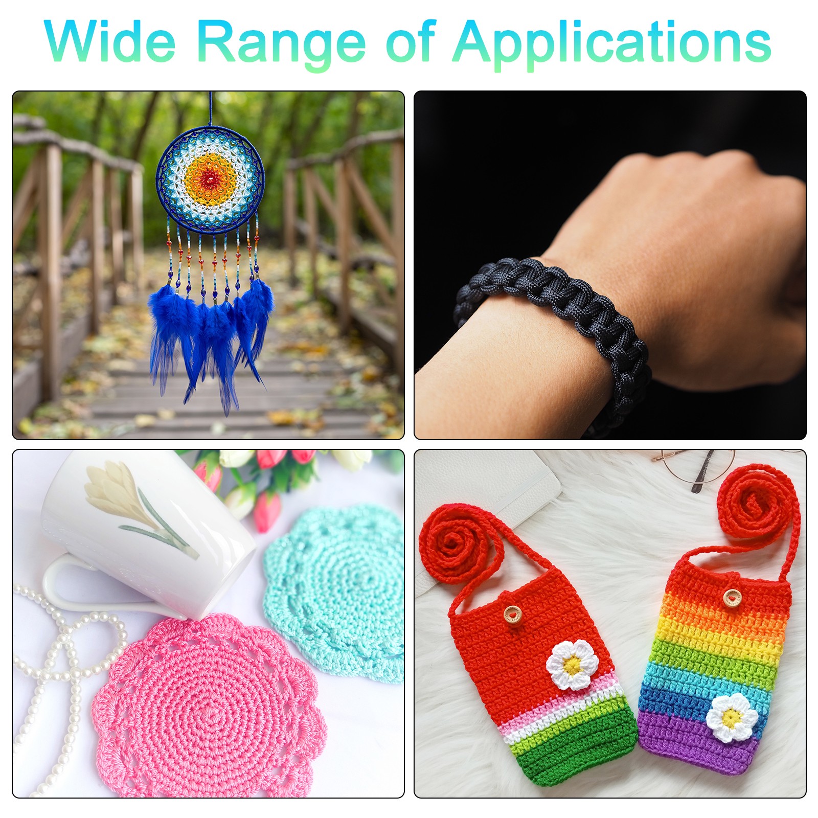 Nylon String Cord 1.5mm x 218Yard Macrame Rope Braided Thread Twine Light Purple