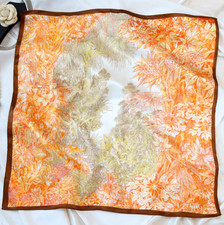 100 Silk Mulberry Bandana Scarf 53X53cm Neckerchief Shawl rainforest Print Wrap