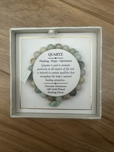 Authentic Shivam Gemstone Quartz 14k Gold Plated Sterling Silver Bracelet