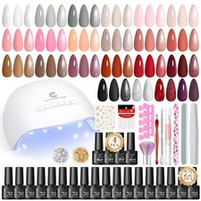 44PCS UV Nagellack Set mit UV/LED Nagellampe 22 Farben Gel Nagellack Set 4 Base