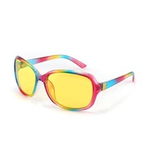 Classic Womens Night Glasses Driving Anti Glare Wrap Around Yellow Sunglasses...