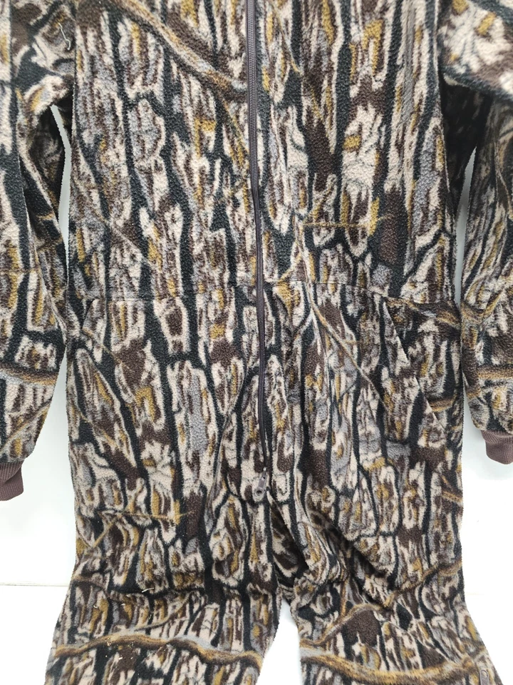Cabela's Men's Hunting Fleece Jumpsuit Coveralls Camo Thermal Suit Vtg - Image 3 of 4