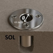 Embase Encastrable AU SOL ( Platine ) Ronde Pour Tube Ø 30mm Angle 90° inox A4