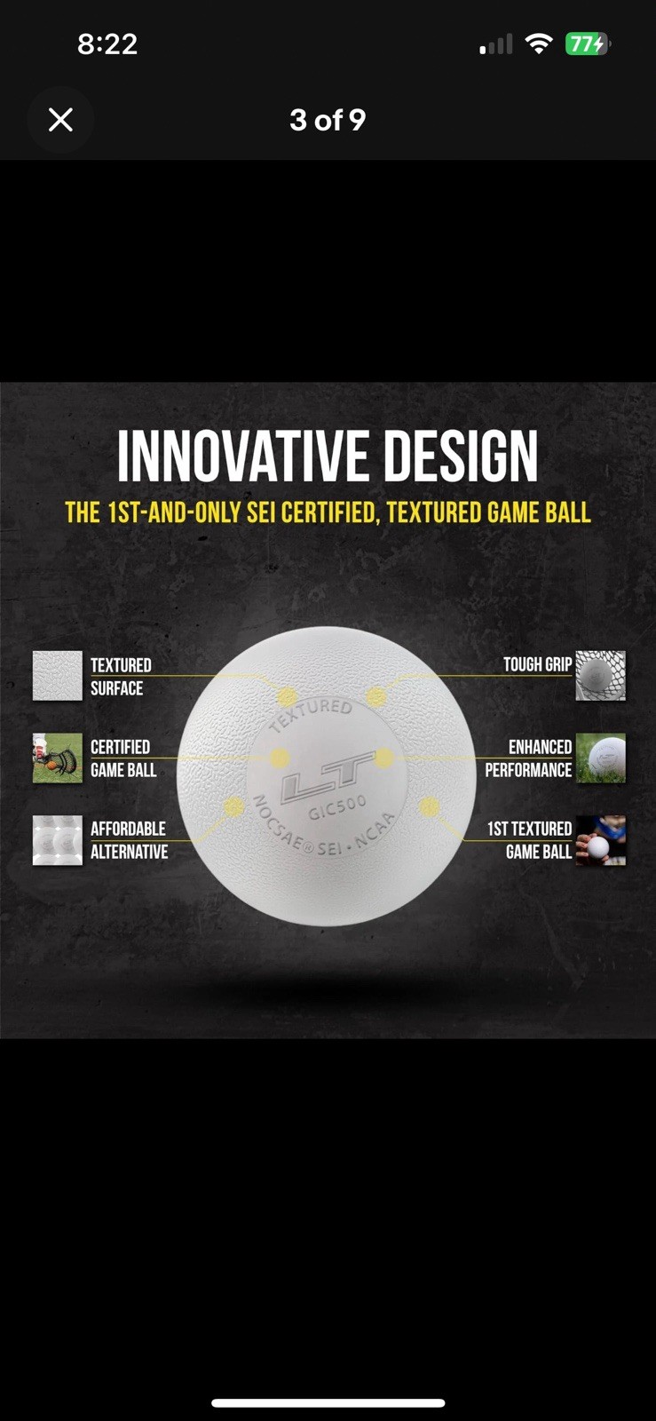 Guardian Pearl X - LT Textured Lacrosse Ball - 10 Pack, White New In Package