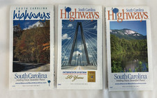 Lot of 3 South Carolina Official State Highway Transportation Maps 2004-2006