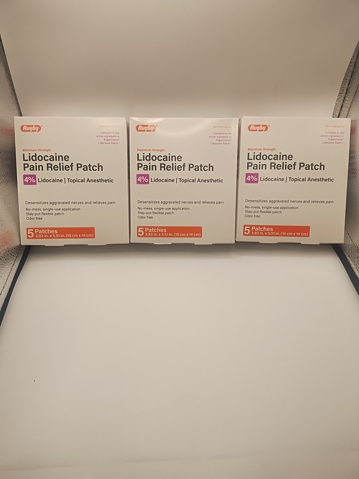 3x Rugby Max Pain Relief Patch 4% 15 Patches Exp:10/2026