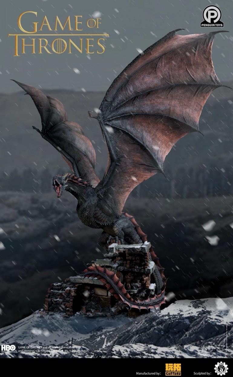 Gantaku Studio Game of Thrones Drogon Resin Model Painted Statue In Stock H88c-
