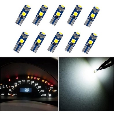 10pcs DC 12V T5 LED Car Bulbs with Twist Cap Base Dashboard Bulbs 2721 27 Blue
