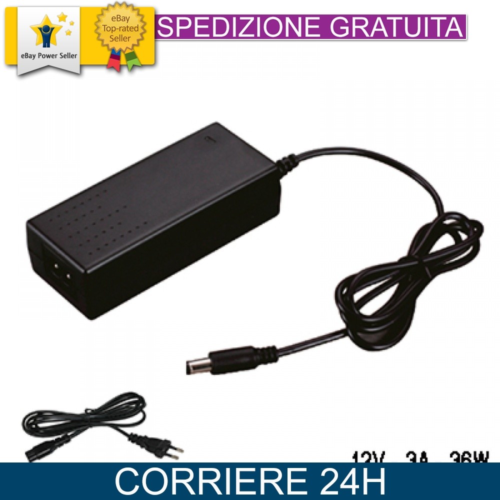 Trasformatore 12V 3A 36W Stabilizzato | Switching AC DC Universale - 1