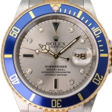 2004 Rolex 16613 Submariner 40mm Certi Slate Dial 18K Yellow Gold Steel Watch