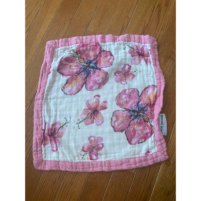 Coco Moon Hawaiian Baby Lovey Security Blanket Hibiscus Kiss Bamboo 14x16